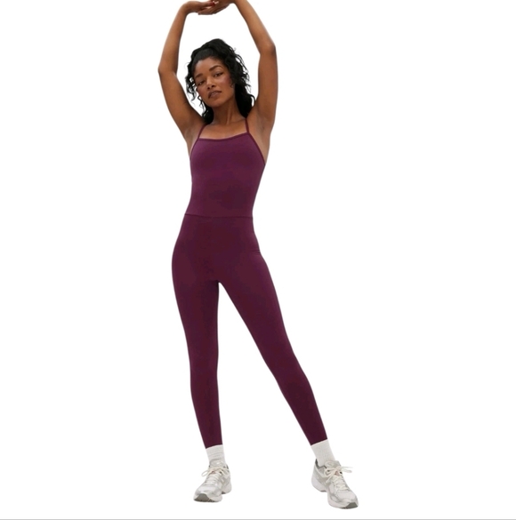 Girlfriend Collective Cami Unitard Plum Purple Yoga Pilates Jumpsuit Size  XXL - Picture 3 of 13